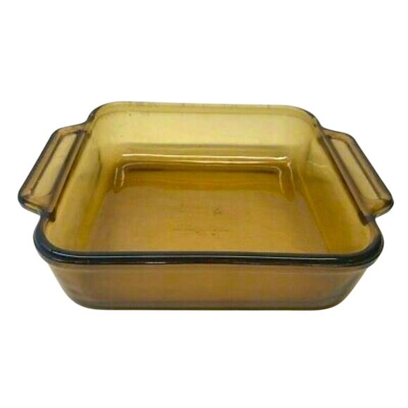 Anchor Hocking Amber Glass Ovenware 2 qt Square Baking Dish - Picture 1 of 4